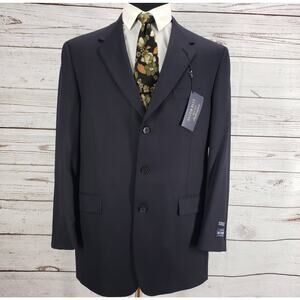 Austin Reed New Black Wool Super 100's Herringbone Suit Jacket 44R
